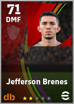 Jefferson Brenes — DMF, OVR 71, MAX 71