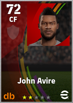John Avire — CF, OVR 72, MAX 72