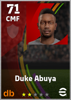 Duke Abuya — CMF, OVR 71, MAX 71