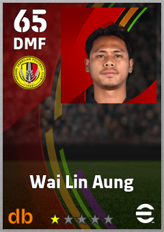 Wai Lin Aung — DMF, OVR 65, MAX 65