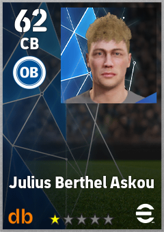 Julius Berthel Askou — CB, OVR 62, MAX 62