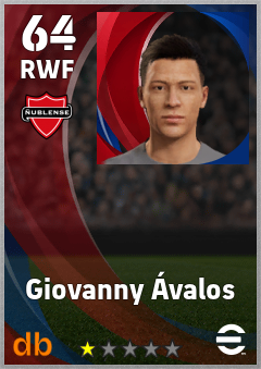 Giovanny Ávalos — RWF, OVR 64, MAX 64