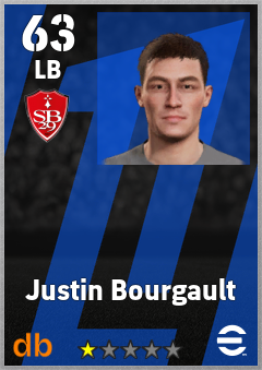 Justin Bourgault — LB, OVR 63, MAX 63