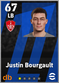 Justin Bourgault — LB, OVR 67, MAX 67