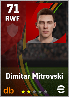 Dimitar Mitrovski — RWF, OVR 71, MAX 71