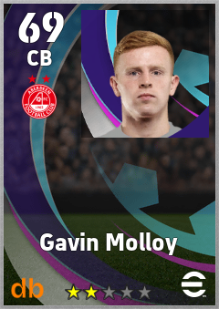 Gavin Molloy — CB, OVR 69, MAX 69