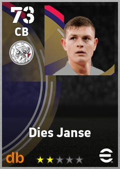 Dies Janse — CB, OVR 73, MAX 73