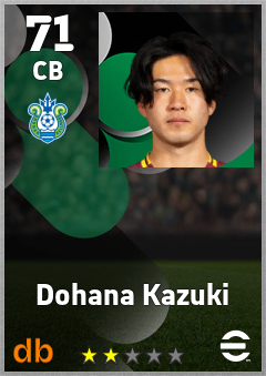 Dohana Kazuki — CB, OVR 71, MAX 71