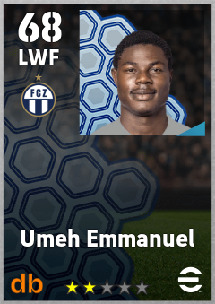 Umeh Emmanuel — LWF, OVR 68, MAX 68