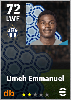 Umeh Emmanuel — LWF, OVR 72, MAX 72
