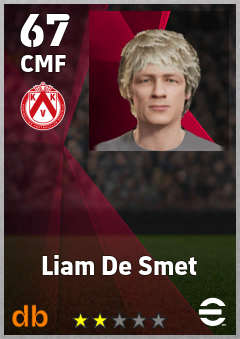 Liam De Smet — CMF, OVR 67, MAX 67