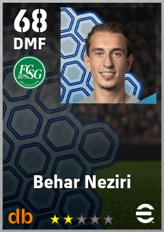 Behar Neziri — DMF, OVR 68, MAX 68