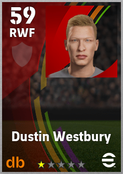 Dustin Westbury — RWF, OVR 59, MAX 59