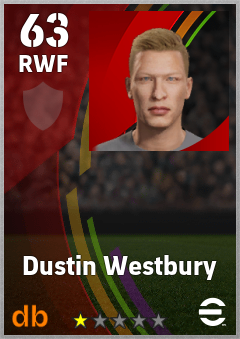 Dustin Westbury — RWF, OVR 63, MAX 63