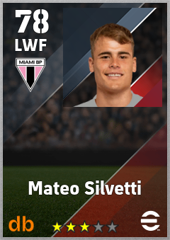 Mateo Silvetti — LWF, OVR 78, MAX 78