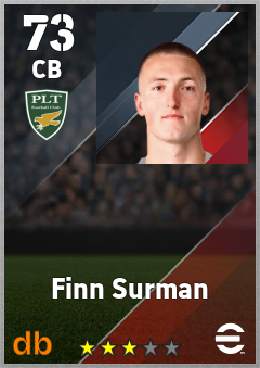 Finn Surman — CB, OVR 73, MAX 73