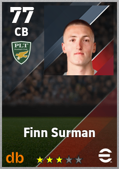 Finn Surman — CB, OVR 77, MAX 77