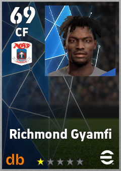 Richmond Gyamfi — CF, OVR 69, MAX 69