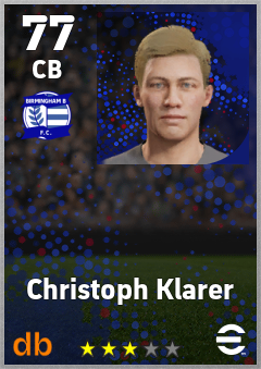 Christoph Klarer — CB, OVR 77, MAX 77