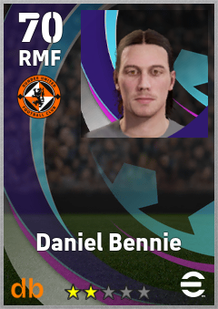 Daniel Bennie — RMF, OVR 70, MAX 70