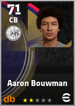 Aaron Bouwman — CB, OVR 71, MAX 71