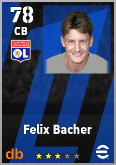Felix Bacher — CB, OVR 78, MAX 78