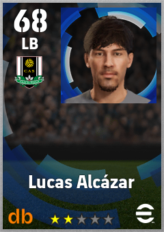 Lucas Alcázar — LB, OVR 68, MAX 68
