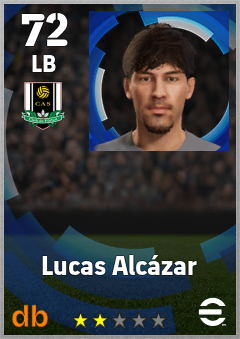 Lucas Alcázar — LB, OVR 72, MAX 72