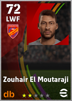 Zouhair El Moutaraji — LWF, OVR 72, MAX 72