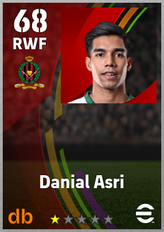 Danial Asri — RWF, OVR 68, MAX 68