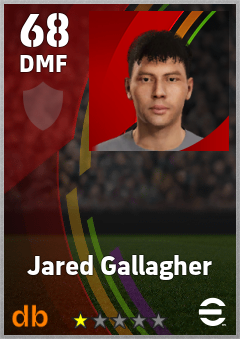 Jared Gallagher — DMF, OVR 68, MAX 68