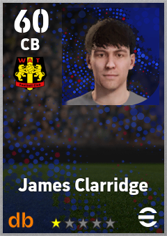 James Clarridge — CB, OVR 60, MAX 60