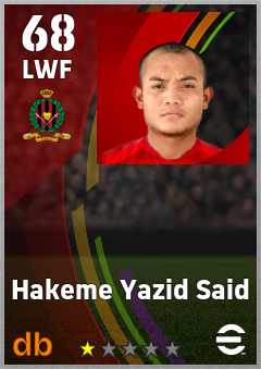 Hakeme Yazid Said — LWF, OVR 68, MAX 68