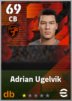 Adrian Ugelvik — CB, OVR 69, MAX 69