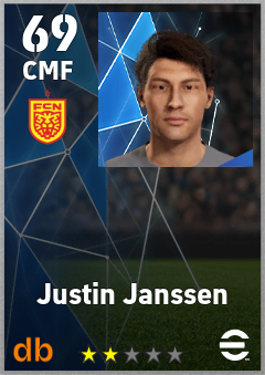 Justin Janssen — CMF, OVR 69, MAX 69