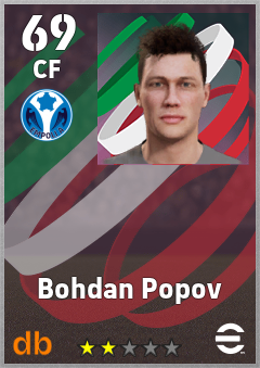 Bohdan Popov — CF, OVR 69, MAX 69
