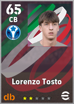 Lorenzo Tosto — CB, OVR 65, MAX 65