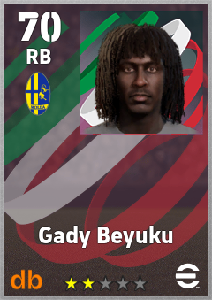 Gady Beyuku — RB, OVR 70, MAX 70