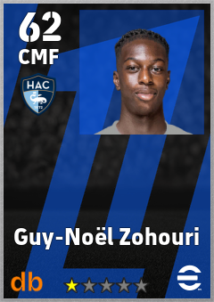 Guy-Noël Zohouri — CMF, OVR 62, MAX 62