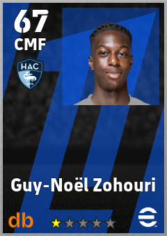 Guy-Noël Zohouri — CMF, OVR 67, MAX 67