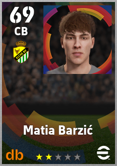Matia Barzić — CB, OVR 69, MAX 69