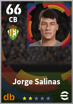 Jorge Salinas — CB, OVR 66, MAX 66
