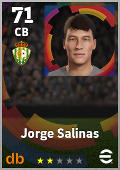 Jorge Salinas — CB, OVR 71, MAX 71