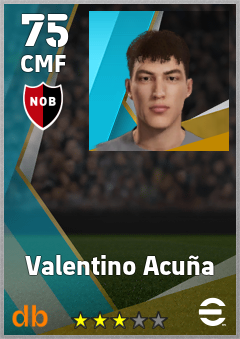 Valentino Acuña — CMF, OVR 75, MAX 75