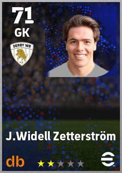 J.Widell Zetterström — GK, OVR 71, MAX 71