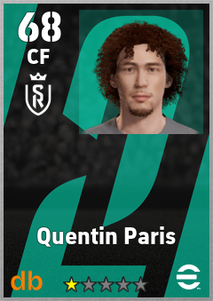 Quentin Paris — CF, OVR 68, MAX 68