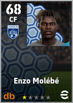 Enzo Molébé — CF, OVR 68, MAX 68