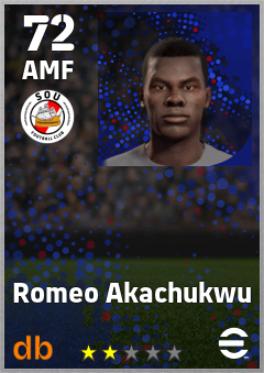 Romeo Akachukwu — AMF, OVR 72, MAX 72