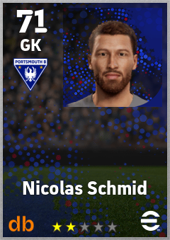 Nicolas Schmid — GK, OVR 71, MAX 71