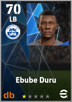 Ebube Duru — LB, OVR 70, MAX 70